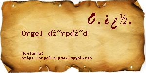 Orgel Árpád névjegykártya